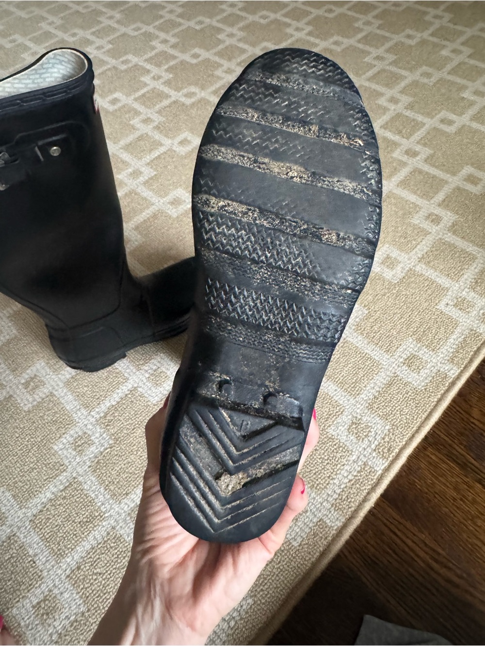 Hunter Original Tall Matte Black Waterproof Rain Boots Size 5 - Picture 8 of 9